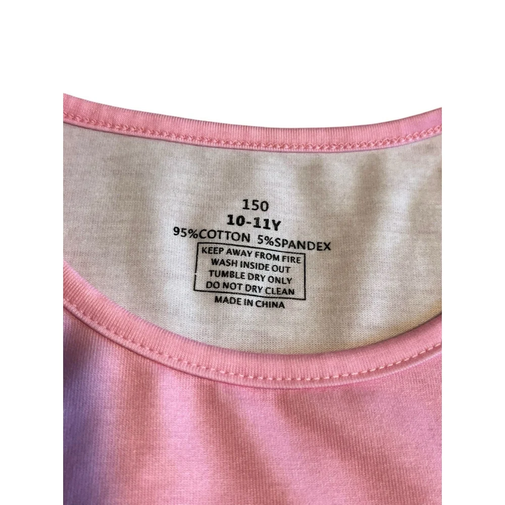 Childrenstar 2-Piece Pajama Set Girls 10-11 Pink Gray Short Sleeve Shirt Shorts